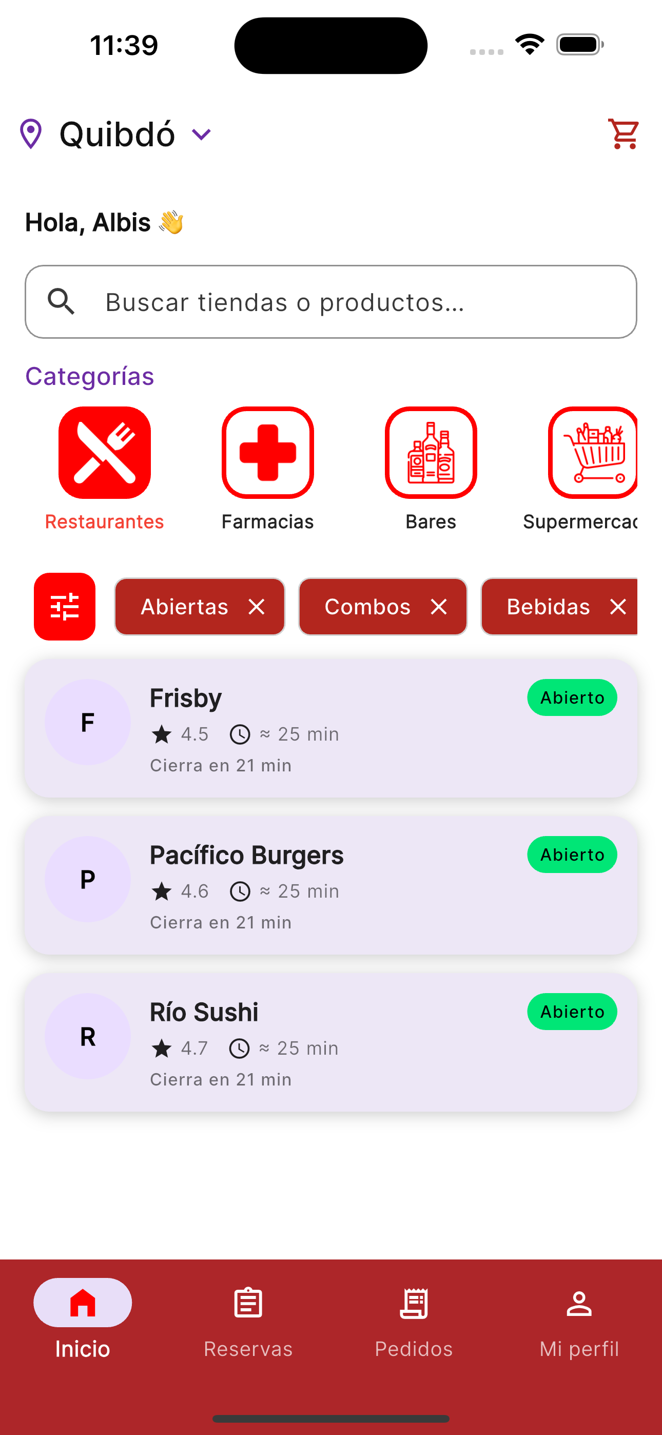 DeliAR mobile interface preview